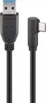 Goobay Cablu 0.5m USB Type C tata la USB A 3.0 tata unghi 90 grade negru Goobay (66500) - drumix
