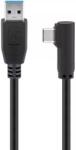 Goobay Cablu USB Type C tata la USB A 3.0 tata unghi 90 grade 0.5m negru 5Gbit/s Goobay (66504) - drumix