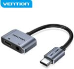 Vention Cablu adaptor convertor USB C la Jack 3.5 mm mama casca/microfon +USB C mama incarcare 10cm OMTP/CTIA standards BGSHA VENTION (BGSHA) - drumix