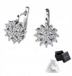 Ulex Premium Fülbevaló ródiumozott ezüst pr. 925 Elegáns virágok cirkóniákkal (KA-5062R-GL motyw kwiatu angielskie zapięcie)