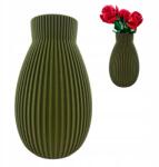 3D Forge LINEA virágváza, 20cm, 13cm átmérő, PLA, sötétzöld (3DF-LINEA-OLV)