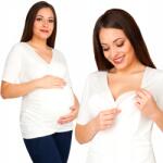 Przyszła Mama Kismama Blúz 2XL/3XL Méret, Rövid Ujjú, Szoptatós (DARB-2XL/3XL)