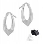 Ulex Premium Ezüst fülbevaló, 925-ös finomságú, elegáns, geometrikus, ródiumozott, puffos fülbevaló (SR-324R-KA lekkie kolczyki vintage)