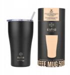 Estia Home Art Fekete szigetelő bögre tea kávéhoz szívószállal nagy 500 ml (01-23122)