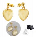 Ulex Premium Ezüst fülbevaló 925-ös finomságú Elegáns arany szívecskék Nőknek Valentin-napra (KT-421Z-KS złote serca)