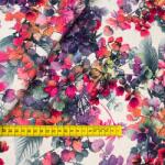  Ity Kötött Anyag Ruhákhoz, Blúzokhoz, Virágmintás, Lila Színben (ITYDR100)