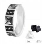 Ulex Premium Gyűrű Ezüst 925 finomságú, gyönyörű karikagyűrű görög mintával, ajándék méret 21 (SZ-309-P/21 tanie obrączki)