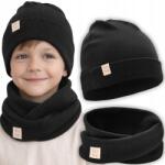 Bubalove Sapka Késkötény Szett Újszülött Fiúnak Tavaszra Őszre Fekete 36-40 Wn (Czapka z kominem wiosna jesień czarny Wn0)
