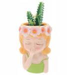 Trend-Deco Kerámia virágtartó kaspó kislány fej Nagymama napja Anyák napja (TD00350 B)