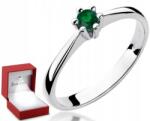 ZŁOCISTO Smaragd Gyűrű Fehér Arany Díjmentes Gravírozás 585 (biżuteria na urodziny imieniny rocznicę)