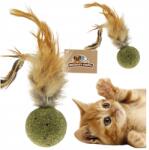 Wesoły Pupil Macskajáték Interaktív Macskamenta Labda tollakkal és pálcikával 14cm (6021418052409)