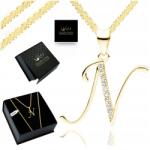 Golden Haus Arany Női Nyaklánc Medál N Betű Ezüst 925 Híresség Lányának (złoty naszyjnik łańcuszek dla dziewczynki 14k)