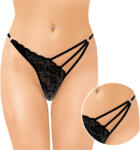 SoftLine Női tanga Fekete SoftLine pántokkal 2271 S/m Aszimmetrikus csipke (Soft Line 2271 piękne stringi damskie paski)