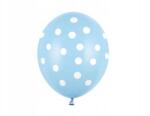 Party Deco Lufik 30cm, Pöttyös, Pastel Baby Blue (1 op. 6 db)