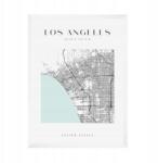  Los Angeles várostérkép poszter, négyzet alakú, 21x29, 7 cm fehér keret (MP1-0069_21X29,7,063)