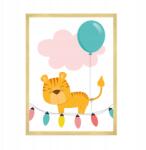  Gyerek Poszter "Tigriske" Felirattal 50x70 cm arany keret (MP1-0323_50X70,045)