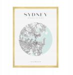  Sydney, Ausztrália várostérkép poszter kb. 50x70 cm arany keret (MP1-0040_50X70,045)