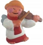  Karácsonyi dekoráció gumiból készült angyalka-muzsikus figura, 7 cm