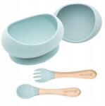 Olmitos Szilikon Tál Tapadókoronggal Kanállal És Villával 6m+ (0084)