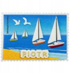  Névre szóló mágnes, postabélyeg alakú, tengeri motívummal Piotr (310003497)