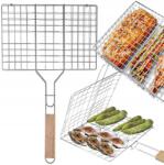  Grillrács Rács Kenyérpirító Zárható Összecsukható Hús Grill 35X56 CM (MAT-T-205)