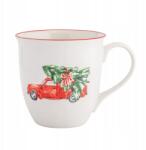 Altom Design Jumbo porcelán bögre kávéhoz, leveshez Altom Design Ünnepi autó mintával, 630ml (01010033114)