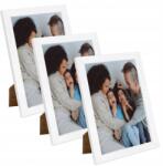 MPink Design 3x Fotorama 18x24 cm képkeret, fehér lakkozott dombornyomott plexi (CT1-F18X24,063 x3)