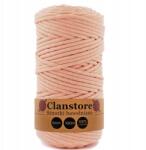 Clanstore Makramé pamut zsinór 5mm 100m Fonott, lazacszínű maggal
