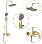 Rea Falra Szerelhető Zuhany Szett Arany Rea Marco Szálcsiszolt Zuhanyfejjel és Kifolyócsővel (REA-P8548)