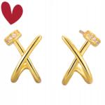  Elegáns, hideg kereszt fülbevaló nőknek, S925 ezüst, arany