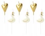 Party Deco Dekoratív Születésnapi Gyertyák Hattyú és Szív Alakú 6 Darab