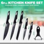  Konyhai Kések 5 Darabos Rozsdamentes Acél Késkészlet Hámozóval (xws)