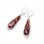 Biżuteria Front Ezüst Fülbevaló Borostyánnyal (4584B)