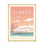  Opera Ház, Sydney, Ausztrália városplakát, nyaralás, 50x70 cm arany keret (MP1-0199_50X70,045)