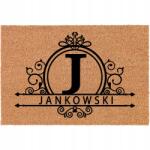 TabPrint Lábtörlő Személyre szabott J Betűs 60x40 cm-es Kókusz Rost Lábtrölő, Névvel, Különböző Minták (Kokosowa Wycieraczka Frontowa Personalizowana)