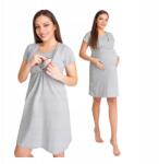 Przyszła Mama Éjszakai Ingv Szoptatós Anyáknak Terhességi Pamut Szürke Rövid Ujjú XXL (koszule do karmienia)
