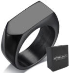 STEELOVA Vékony Fekete Pecsétgyűrű Egyedi Gravírozási Lehetőséggel r22 (OS1315)