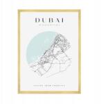  Poszter Dubaj várostérképe kb. 50x70 cm arany keret (MP1-0061_50X70,045)