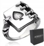 STEELOVA Pikk Kártyás és Csontváz Kéz Gyűrű Póker Motívummal MÉRET30 (OS1495#30)