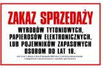 TabPrint Pvc Tábla Tilos 18 Éven Aluliaknak Dohányterméket Értékesíteni 32x21 Tartós (TABLICZKA PCV ZAKAZ SPRZEDAŻY 32x21 TRAWAŁA)