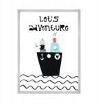  Gyerekposzter "Let's adventure" 21X29, 7 cm ezüst keret (MP1-0206_21X29,7,039)