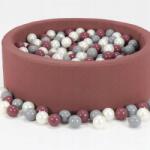 Muminky Száraz Medence 200 Labda 90x30cm Gyerekeknek Rózsaszín Velvet Lengyel Varrás