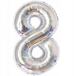 Dekorstar Léggömb Szám 8 Ezüst 100cm 1 méter 8 Születésnap 8 év Héliumos Fólia Nagy XXL