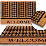 TabPrint Lábtörlő Bejárati ajtó Welcome Pepitka Minták (Wycieraczka Kokosowa 40x60)