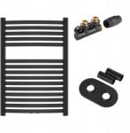 INVENA Fekete létra radiátor fürdőszobába, tartozékokkal (UG-03-08D)