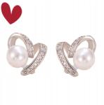  Édes gyöngy szív fülbevaló nőknek, S925 ezüst, fehér arany