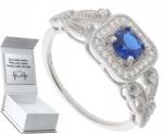  Ezüst Gyűrű Cirkónia Kövekkel És Kék Kővel 925-ÖS Finomság 19-ES Méret (PCA 067 X 19)