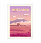  Tanzánia Afrika Kilimandzsáró poszter 21x29, 7 cm fehér keret (MP1-0170_21X29,7,063)