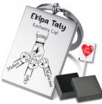  Apa Csapat kulcstartó, Acél 316L Ajándék ötlet Apának (zk010)