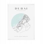  Dubaj várostérkép poszter, kb. 21x29, 7 cm fehér keret (MP1-0061_21X29,7,063)